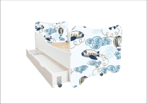 ABC Beds Dečiji Krevet sa Fiokom 160X80 cm  Avion Retro