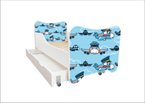 ABC Beds Dečiji Krevet sa Fiokom 160X80 cm  Avion Poštar
