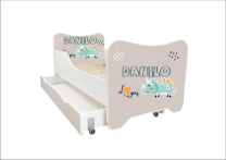 ABC Beds Dečiji Krevet sa Fiokom 160X80 cm Dino sa Imenom Vašeg Deteta