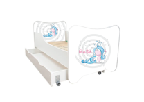 ABC Beds Dečiji Krevet sa Fiokom 160X80 cm  Jednorog Maša sa Imenom Vašeg Deteta