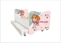 ABC Beds Dečiji Krevet sa Fiokom 160X80 cm  Pseća Družina sa Imenom Vašeg Deteta