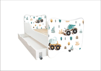 ABC Beds Dečiji Krevet sa Fiokom 160X80 cm  Životinje na Kvadu