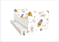 ABC Beds Dečiji Krevet sa Fiokom 160X80 cm  Svemir