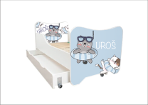 ABC Beds Dečiji Krevet sa Fiokom 160X80 cm  Mace Plivači sa Imenom Vašeg Deteta