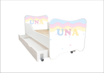 ABC Beds Dečiji Krevet sa Fiokom 160X80 cm Duga sa Imenom Vašeg Deteta