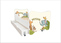 ABC Beds Dečiji Krevet sa Fiokom 160X80 cm  Safari sa Imenom Vašeg Deteta