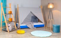 Krevet Sa Nadstresnicom I Dušekom160X80 Tipi Svetlo Plavi